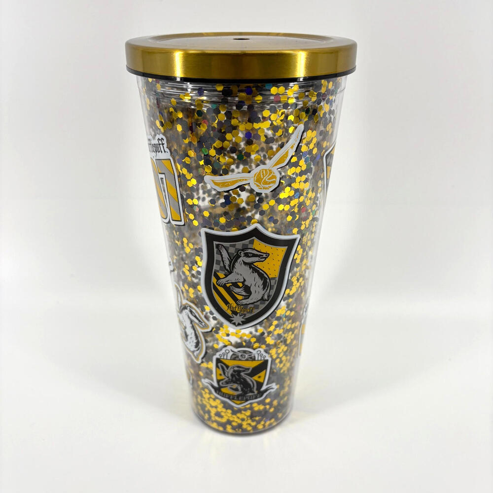 EUC Spoontiques Harry Potter Tumbler Hufflepuff Foil Cup No Straw